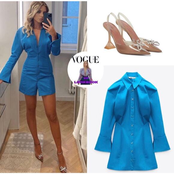 ZARA BLOGGER FAVORITE COTTON SHIRT DRESS - Picture 5 of 16